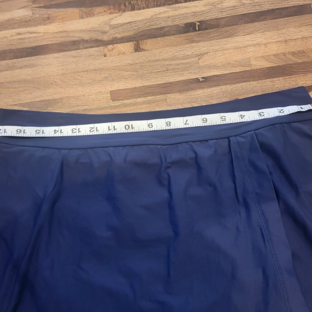 Anne Cole Limited Edition Ladies Banded Side Slit Skirted Swim Bottom Navy Blue - Picture 8 of 10